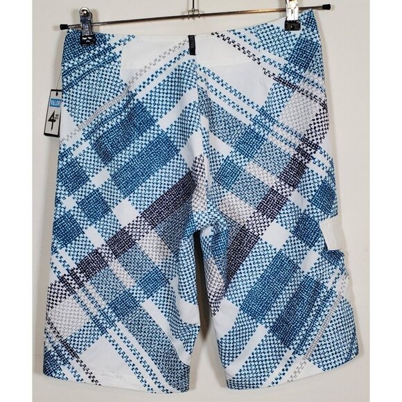 Valor Men's Size 28 Surf Board Shorts Blue Gray White Hawaiian Striped New - Picture 2 of 11